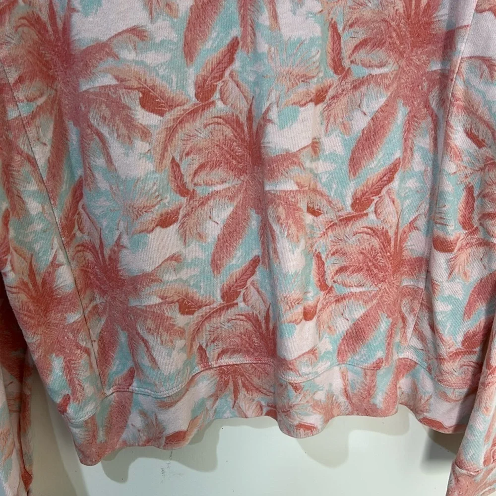 MONROW Tropical Palm Print Sweatshirt Size Small - Picture 11 of 16